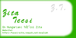 zita tecsi business card